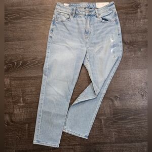 NWT American Eagle Outfitters Light Blue Jeans Mom Jeans Strigid 4 Short Size 27